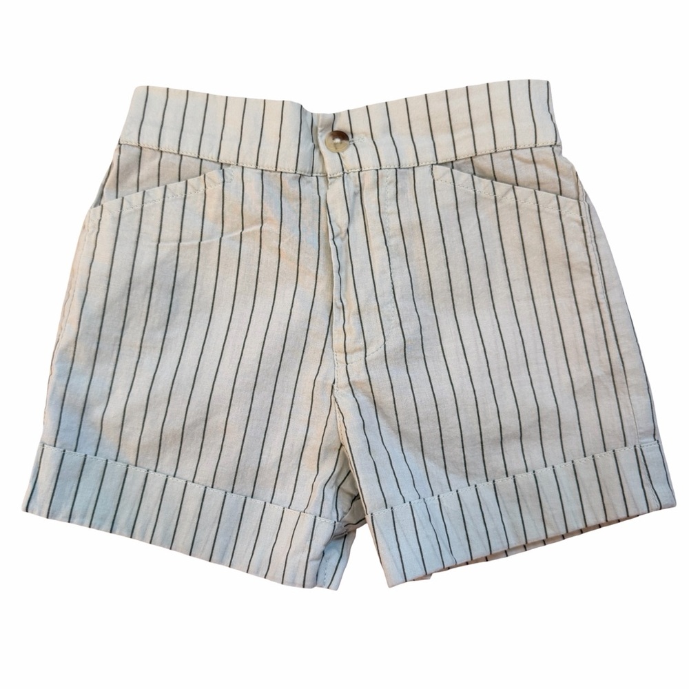 Kate Quinn Organic Cotton Mint Stripe Shorts 12–18M